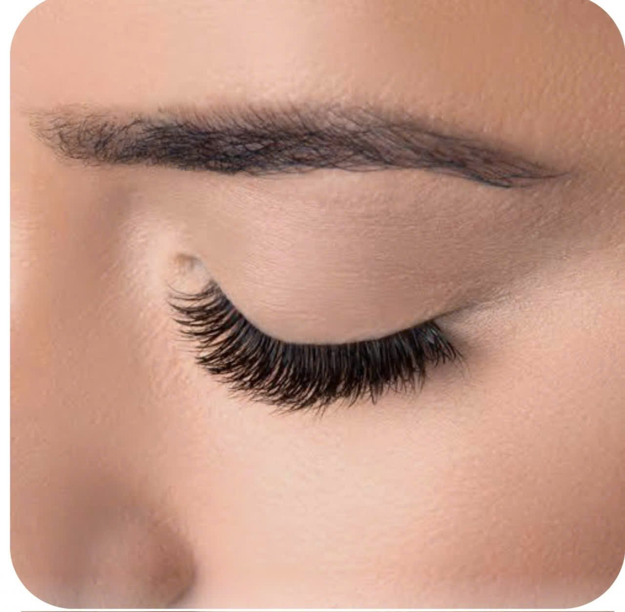Close-up of eyelash extensions